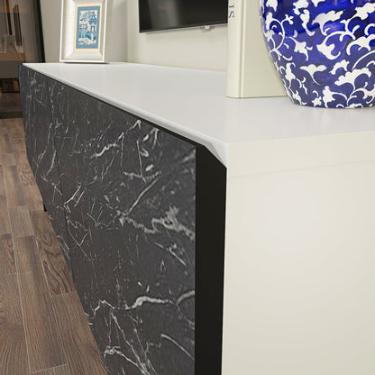 Parla TV Unit White-Bendir Black by DECOROTIKA | Souqify