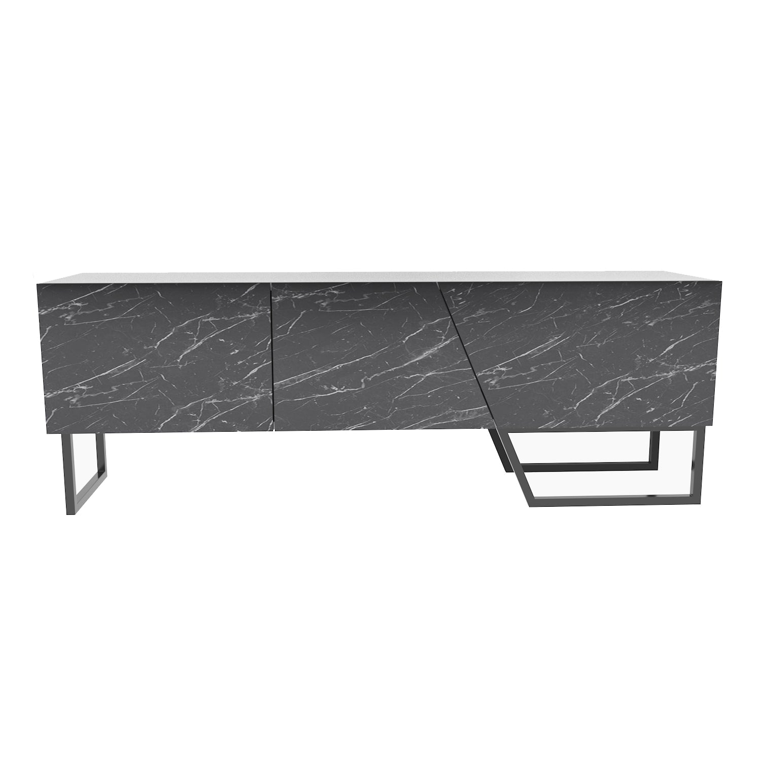 Parla TV Unit White-Bendir Black by DECOROTIKA | Souqify