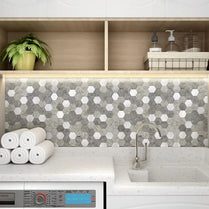 Peel And Stick Wall Tiles Backsplash PVC Aluminum Self-adhesive Sticker Home Decor for Bathroom Kitchen Mosaic Tile by Vivid Tiles | Souqify