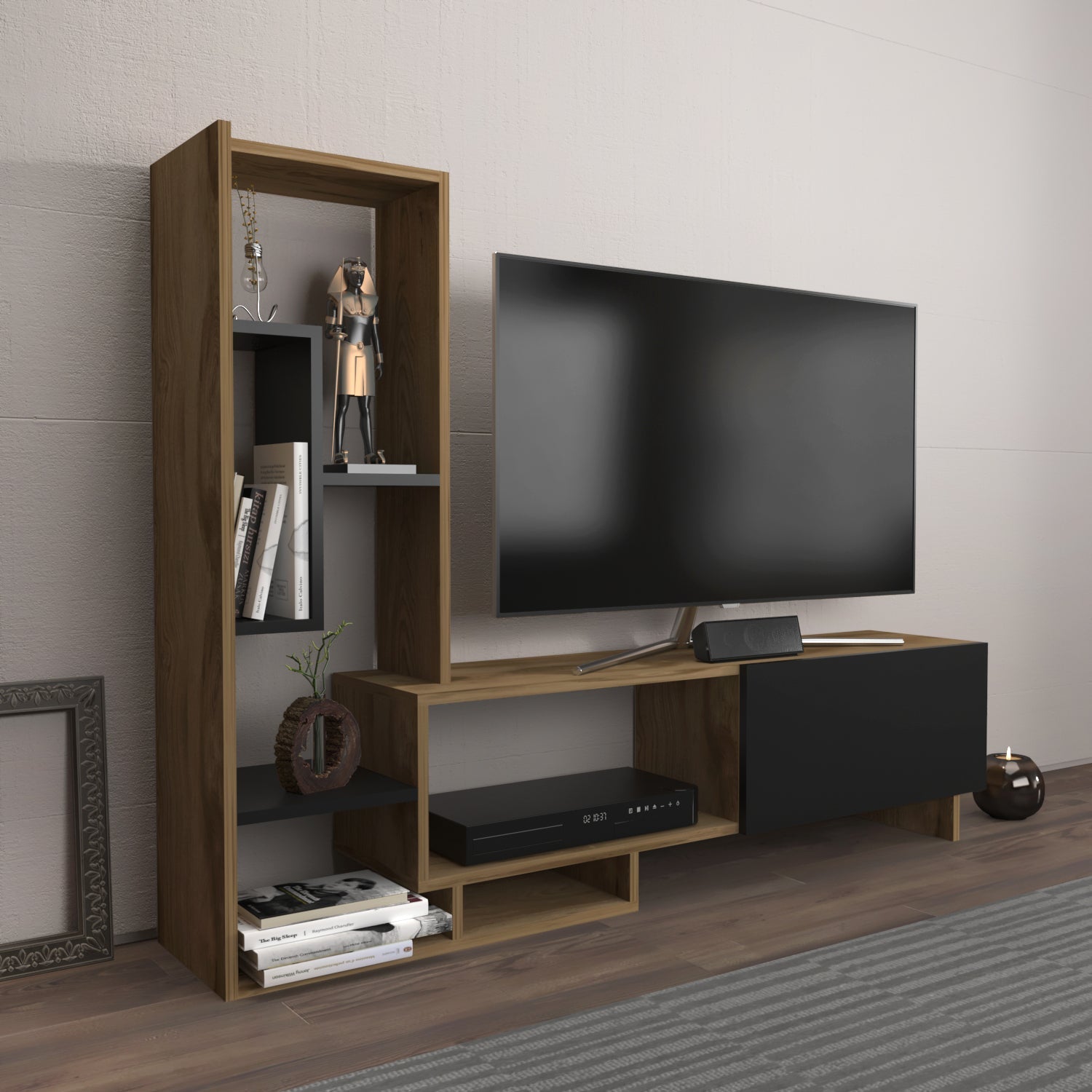 Pegai TV Unit-Black Oak by DECOROTIKA | Souqify