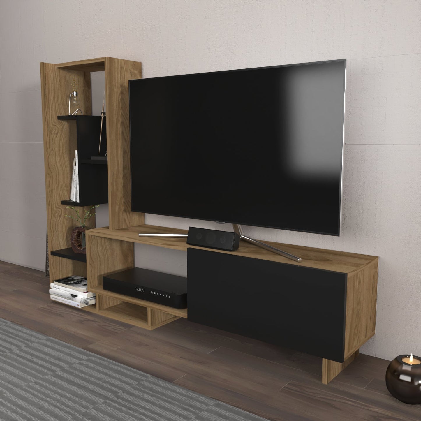 Pegai TV Unit-Black Oak by DECOROTIKA | Souqify
