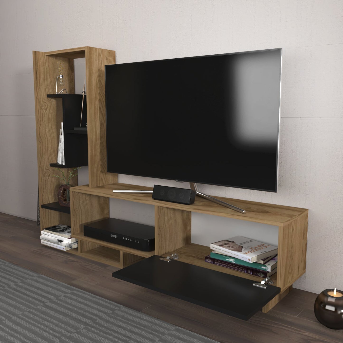 Pegai TV Unit-Black Oak by DECOROTIKA | Souqify