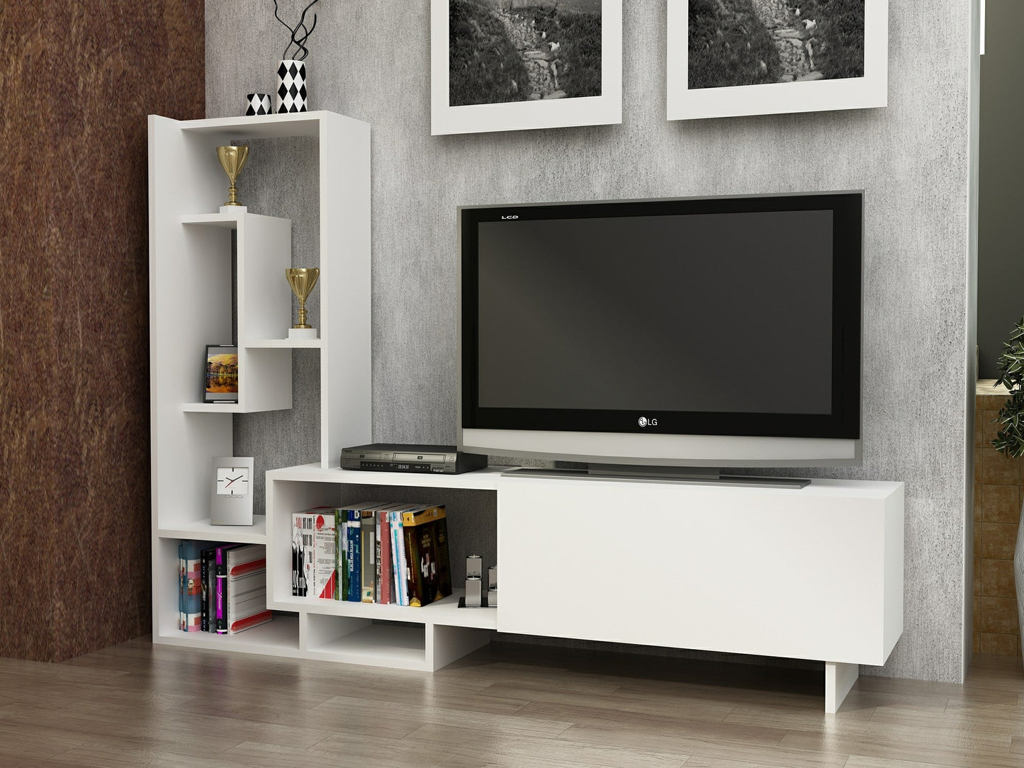 Pegai TV Unit-White by DECOROTIKA | Souqify
