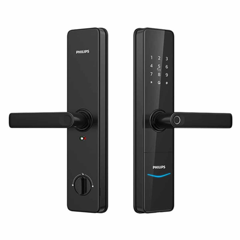 Philips 603E-5HWS Smart Door Lock with lever handle-Black by SHEILDIFY | Souqify
