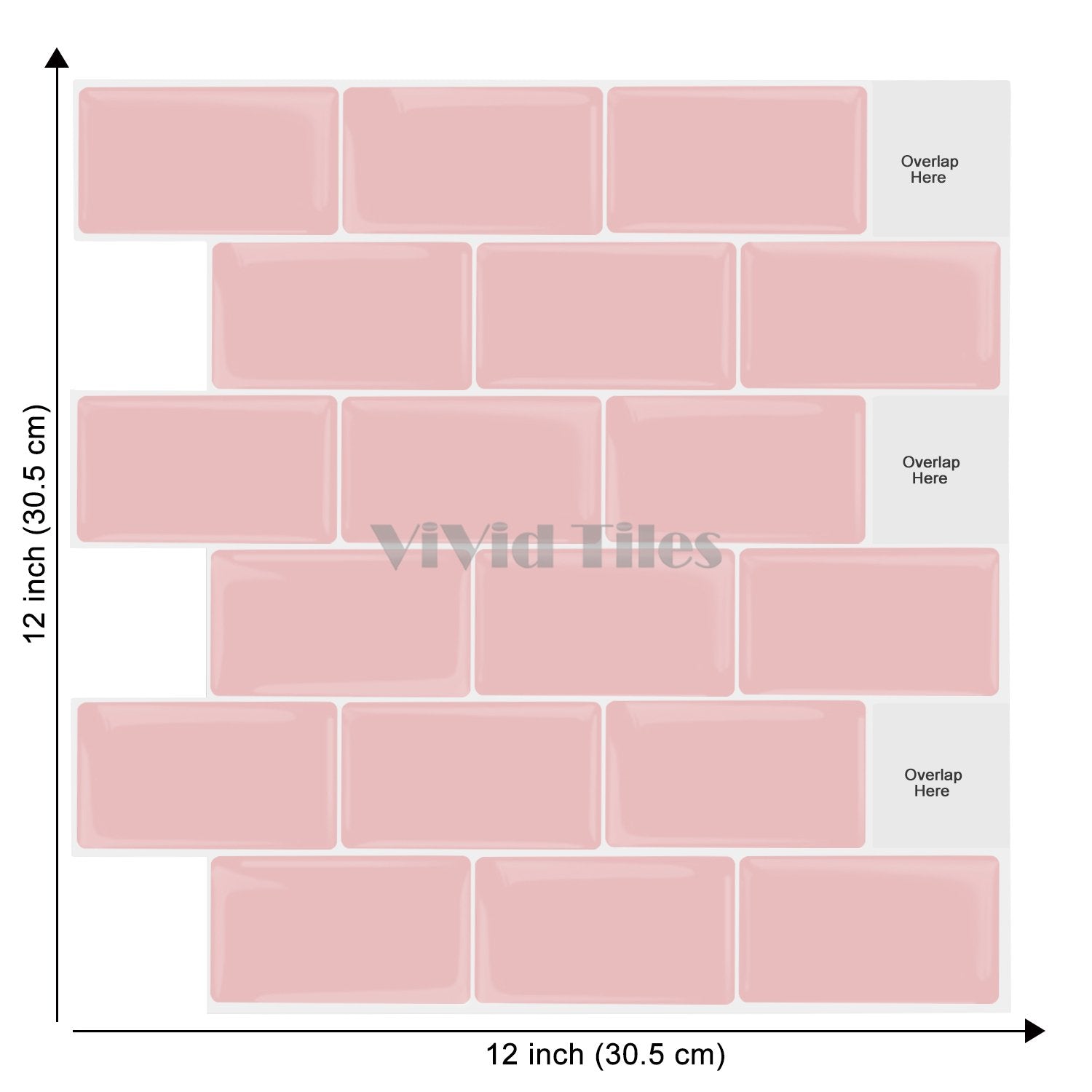 Pink Subway Vinyl Wall Tile T80061 by Vivid Tiles | Souqify