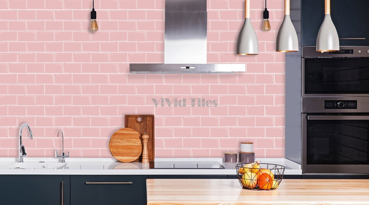 Pink Subway Vinyl Wall Tile T80061 by Vivid Tiles | Souqify