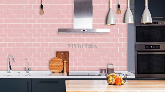 Pink Subway Vinyl Wall Tile T80061 by Vivid Tiles | Souqify