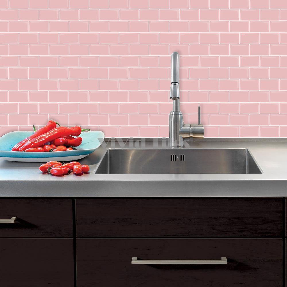 Pink Subway Vinyl Wall Tile T80061 by Vivid Tiles | Souqify