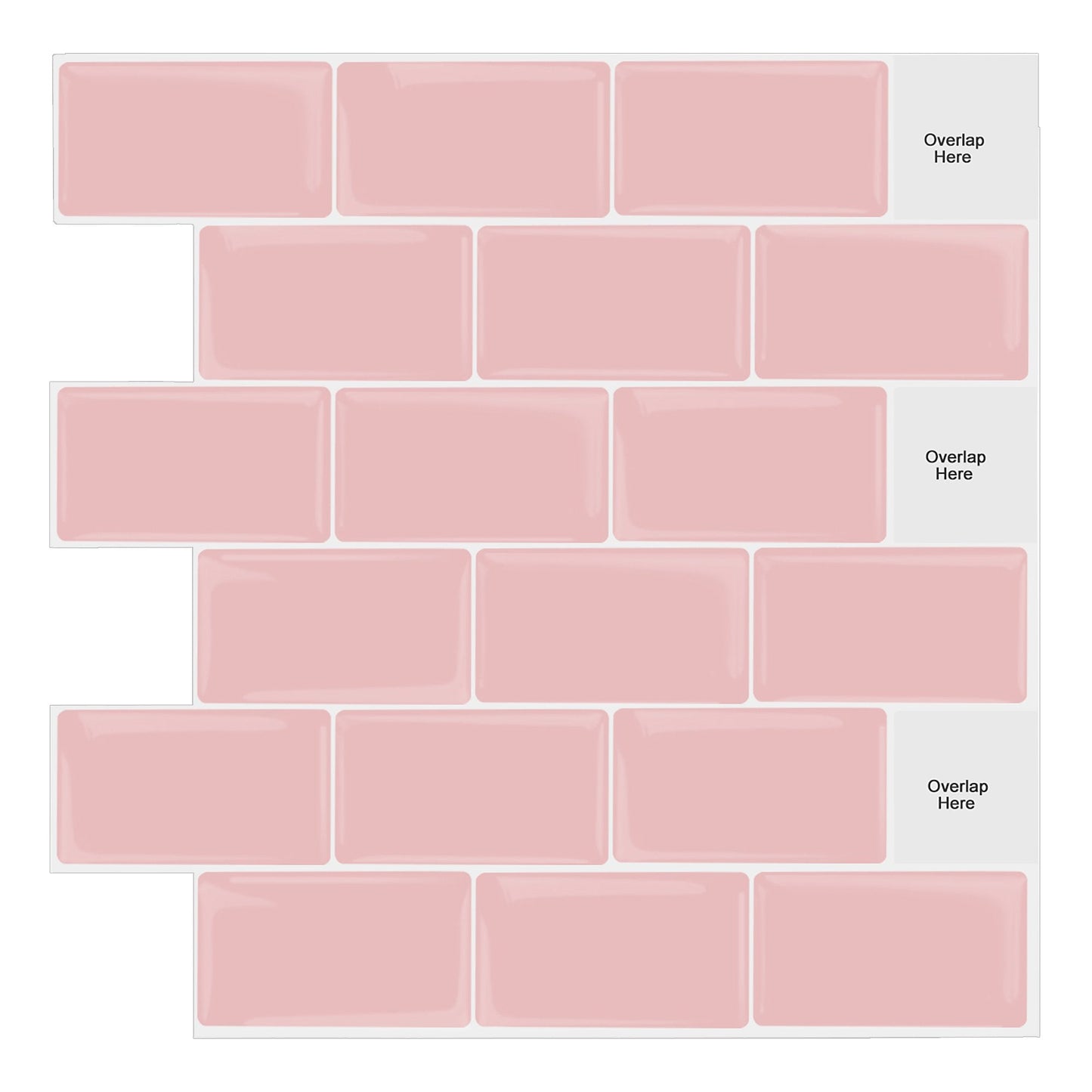 Pink Subway Vinyl Wall Tile T80061 by Vivid Tiles | Souqify