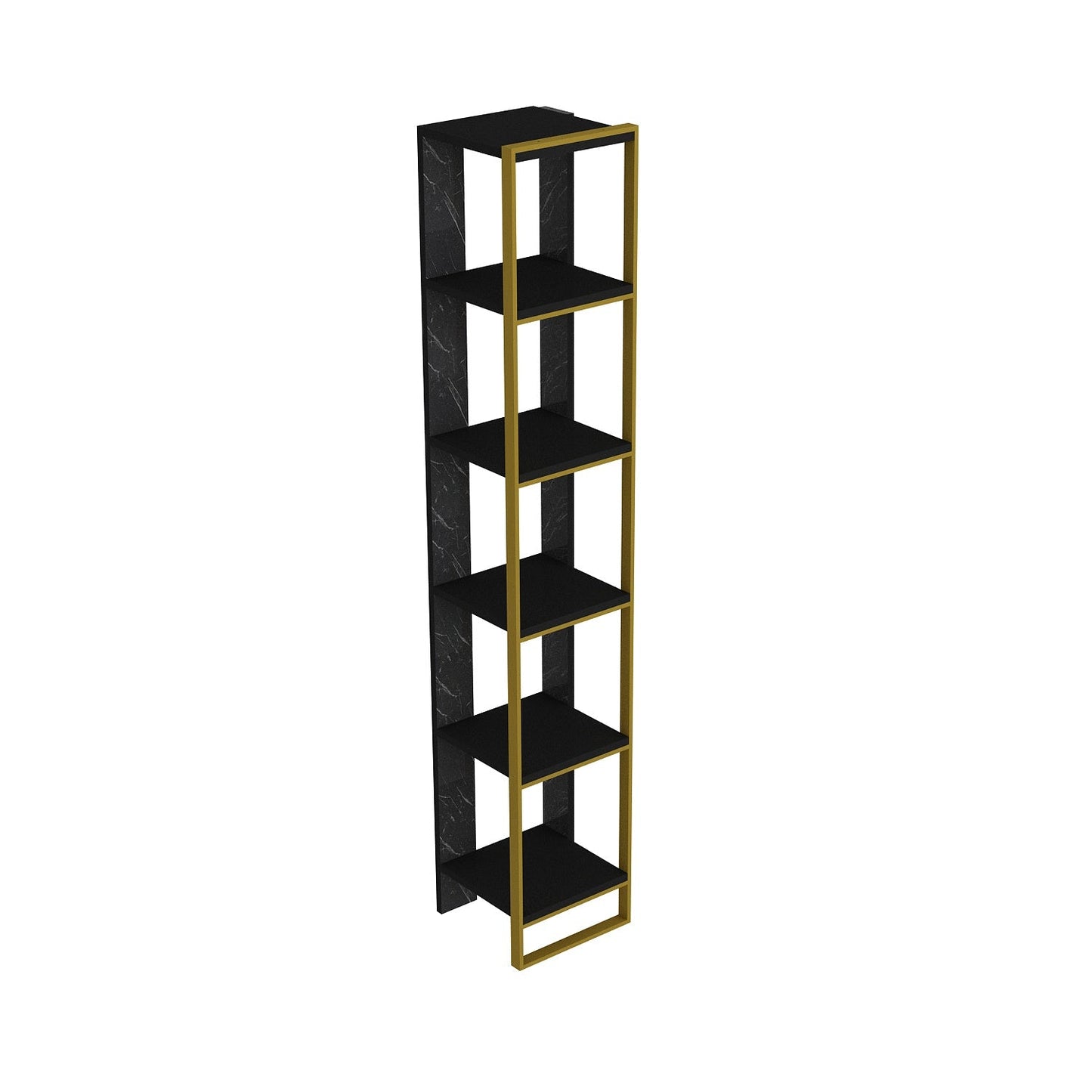 Polka Bookcase - Black&BENDIRE&GOLD by DECOROTIKA | Souqify