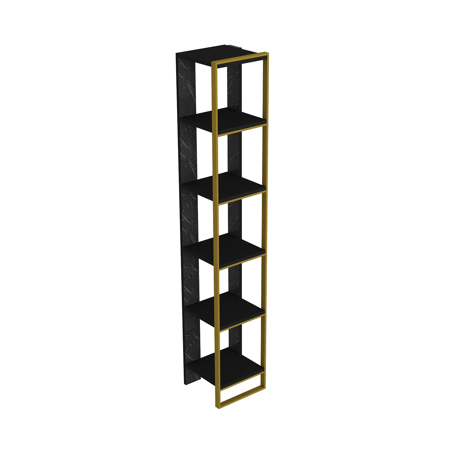 Polka Bookcase - Black&BENDIRE&GOLD by DECOROTIKA | Souqify