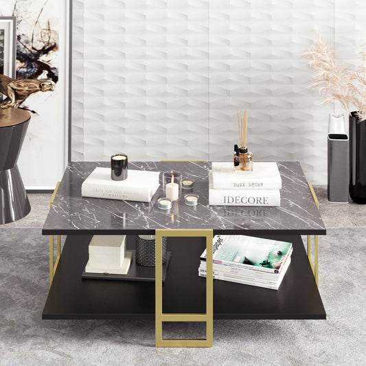 Polka Coffee Table-BENDIRE Black GOLD by DECOROTIKA | Souqify