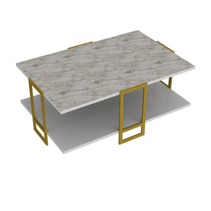 Polka Coffee Table-EPHESUS White GOLD by DECOROTIKA | Souqify