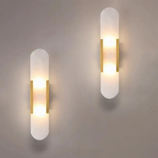 Post-modern natural marble wall lamp living room TV background wall designer bedroom bedside light luxury porch aisle lamp by Zhongsan | Souqify