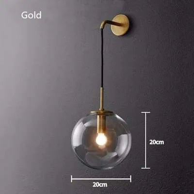 Postmodern ball glass wall lamp simple personality Nordic corridor balcony lamp living room bedroom bed bubble lamp by Zhongsan | Souqify