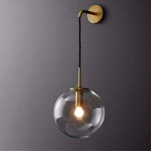 Postmodern ball glass wall lamp simple personality Nordic corridor balcony lamp living room bedroom bed bubble lamp by Zhongsan | Souqify
