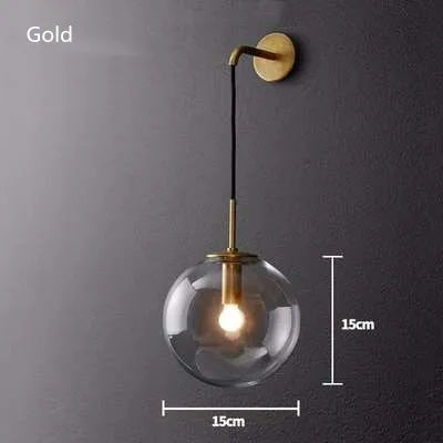 Postmodern ball glass wall lamp simple personality Nordic corridor balcony lamp living room bedroom bed bubble lamp by Zhongsan | Souqify