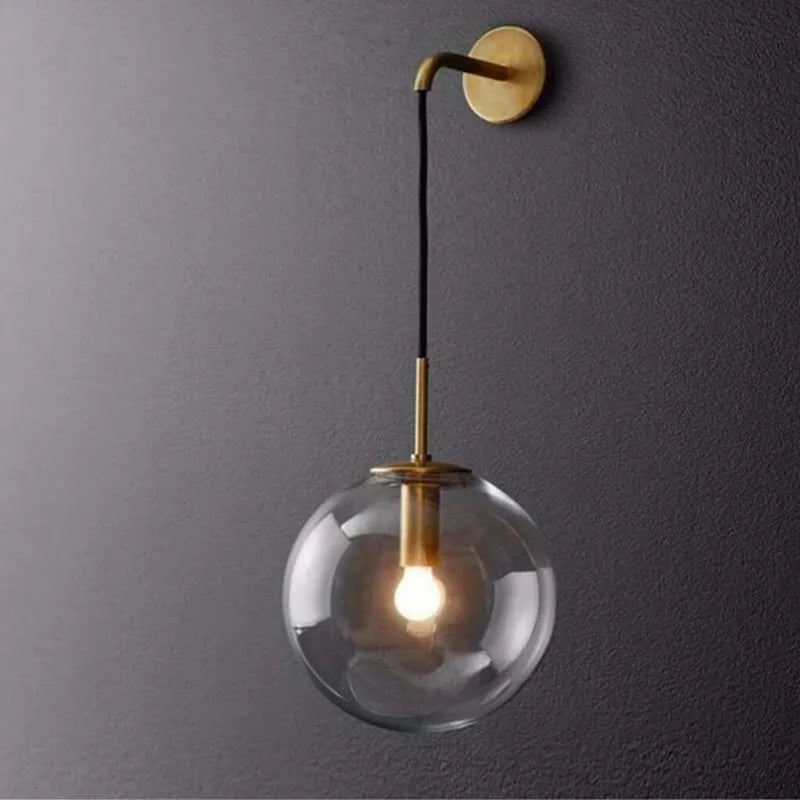 Postmodern ball glass wall lamp simple personality Nordic corridor balcony lamp living room bedroom bed bubble lamp by Zhongsan | Souqify