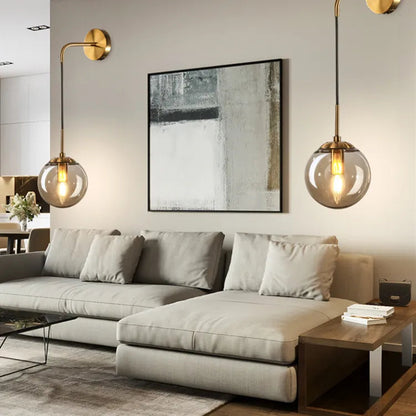 Postmodern ball glass wall lamp simple personality Nordic corridor balcony lamp living room bedroom bed bubble lamp by Zhongsan | Souqify