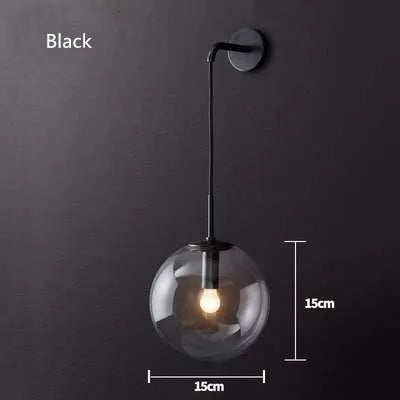 Postmodern ball glass wall lamp simple personality Nordic corridor balcony lamp living room bedroom bed bubble lamp by Zhongsan | Souqify