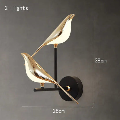 Postmodern Bird Led Wall Lamp Acrylic Bedroom Bedside Wall Sconce Hallway Aisle Staircase Indoor Wall Light Fixtures by Zhongsan | Souqify