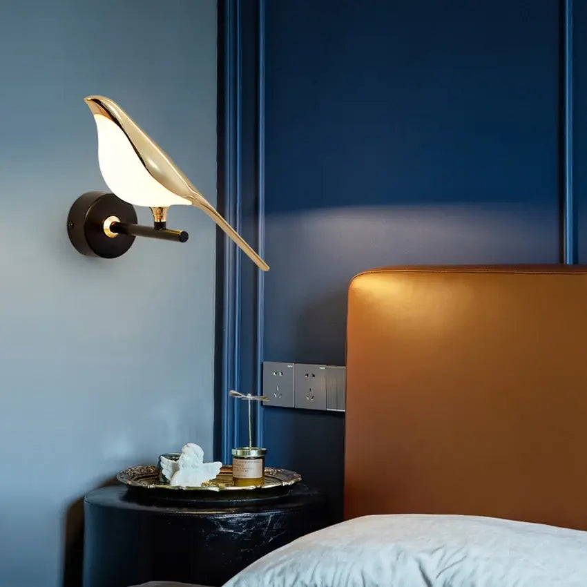 Postmodern Bird Led Wall Lamp Acrylic Bedroom Bedside Wall Sconce Hallway Aisle Staircase Indoor Wall Light Fixtures by Zhongsan | Souqify