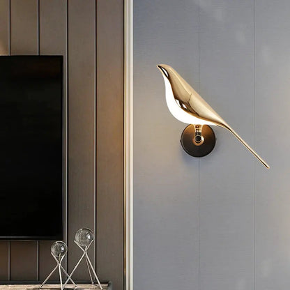 Postmodern Bird Led Wall Lamp Acrylic Bedroom Bedside Wall Sconce Hallway Aisle Staircase Indoor Wall Light Fixtures by Zhongsan | Souqify