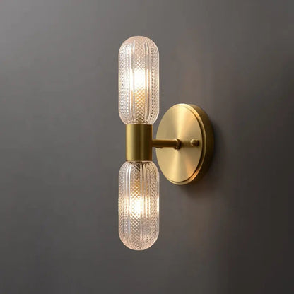 Postmodern brass wall lights creative Bedroom Bedside living room wall lamps indoor Staircase Aisle All Copper glass Wall Lamps by Zhongsan | Souqify