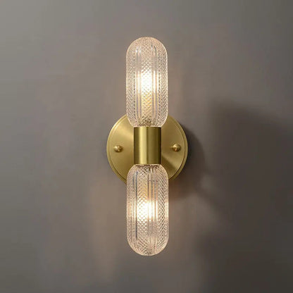 Postmodern brass wall lights creative Bedroom Bedside living room wall lamps indoor Staircase Aisle All Copper glass Wall Lamps by Zhongsan | Souqify
