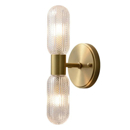 Postmodern brass wall lights creative Bedroom Bedside living room wall lamps indoor Staircase Aisle All Copper glass Wall Lamps by Zhongsan | Souqify