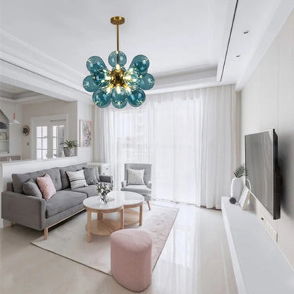 Postmodern light luxury creative Colour bubble ball bedroom dining room glass chandelier by Zhongsan | Souqify