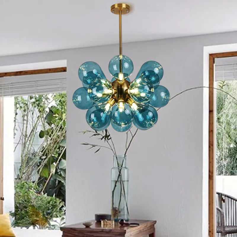 Postmodern light luxury creative Colour bubble ball bedroom dining room glass chandelier by Zhongsan | Souqify
