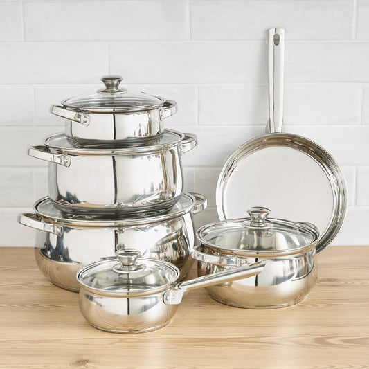 Creste 11-Piece Stainless Steel Cookware Set
