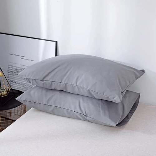 Premium King size 6 pieces Bedding Set without filler,  Plain Anchor Grey Color
