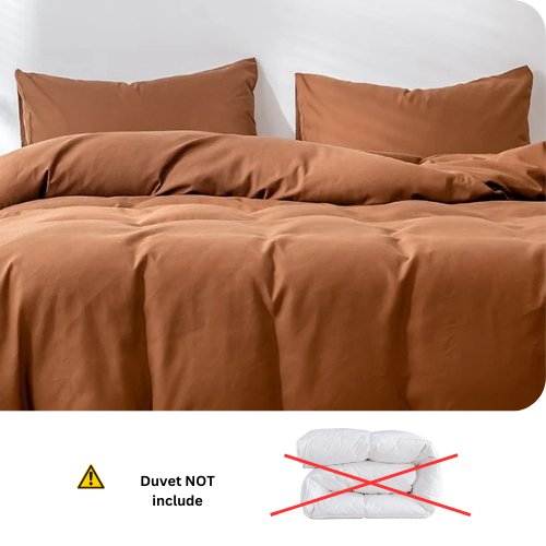 Premium King size 6 pieces Bedding Set without filler, Plain Golden Brown Color by 5 | Souqify