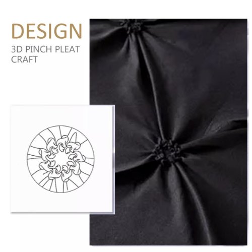 Premium King size 6 pieces Without filler, Pinch pleat plain black color, Bedding Set by 5 | Souqify