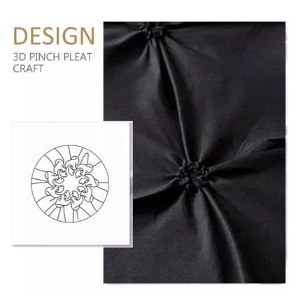 Premium King size 6 pieces Without filler, Pinch pleat plain black color, Bedding Set by 5 | Souqify