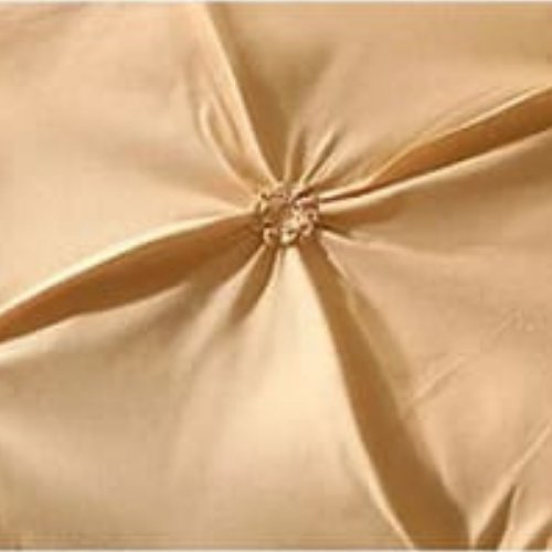 Premium King size 6 pieces Without filler, Pinch pleat plain gold color , Bedding Set by 5 | Souqify