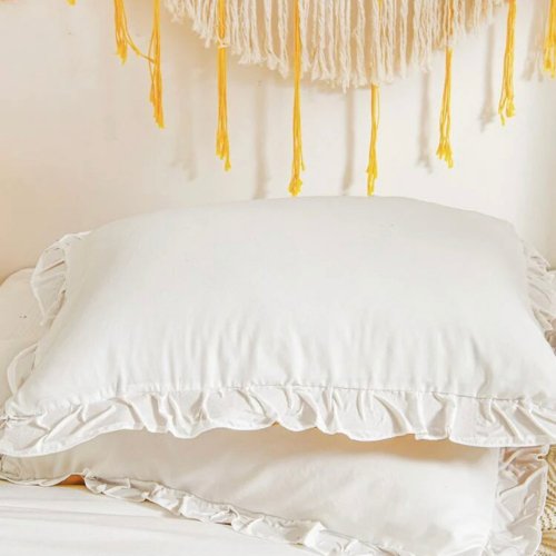 Premium King size 6 pieces without filler, Plain color ruffles design, Bedding Set by 5 | Souqify