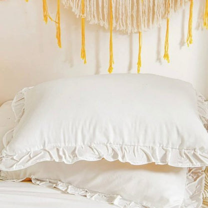 Premium King size 6 pieces without filler, Plain color ruffles design, Bedding Set by 5 | Souqify