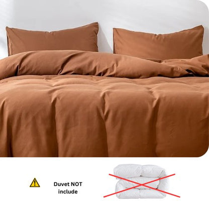 Premium Queen/Double size 6 pieces Bedding Set without filler, Plain Golden Brown Color by 5 | Souqify