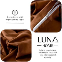 Premium Single size 4 pieces Bedding Set without filler, Plain Golden Brown Color by 5 | Souqify