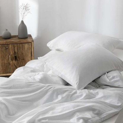 Premium Single size 4 pieces Bedding Set without filler, Plain White Color