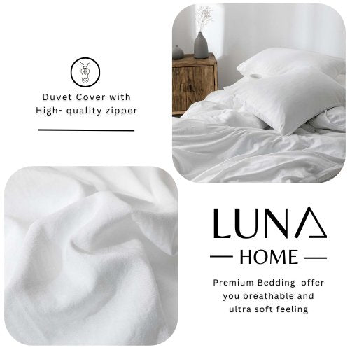 Premium Single size 4 pieces Bedding Set without filler, Plain White Color