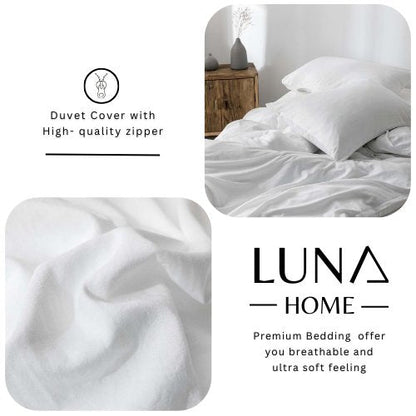 Premium Single size 4 pieces Bedding Set without filler, Plain White Color