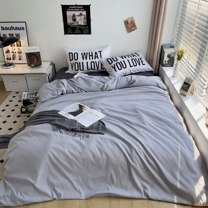 Premium Single Size 4 Pieces Constructor Design with 2 Print Pillow Covers, Plain Grey and Light Grey color. by 5 | Souqify