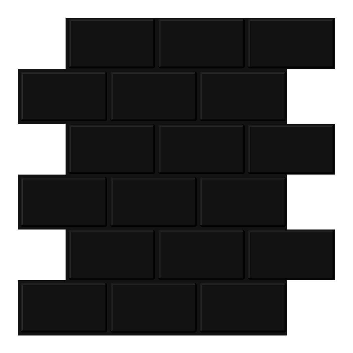 Pure Black Brick PET Tile VP118 by Vivid Tiles | Souqify
