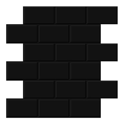Pure Black Brick PET Tile VP118 by Vivid Tiles | Souqify