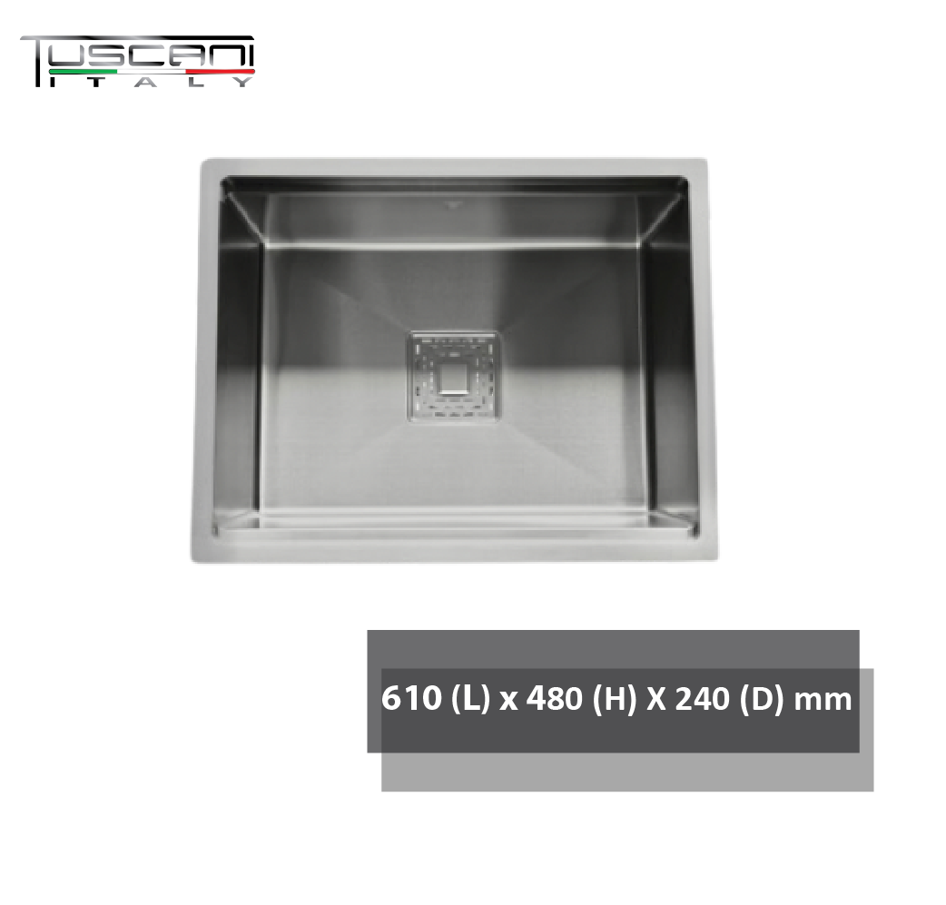 Q550NS | Q610NS - Square Under-Mount Kitchen Sink by TUSCANI | Souqify