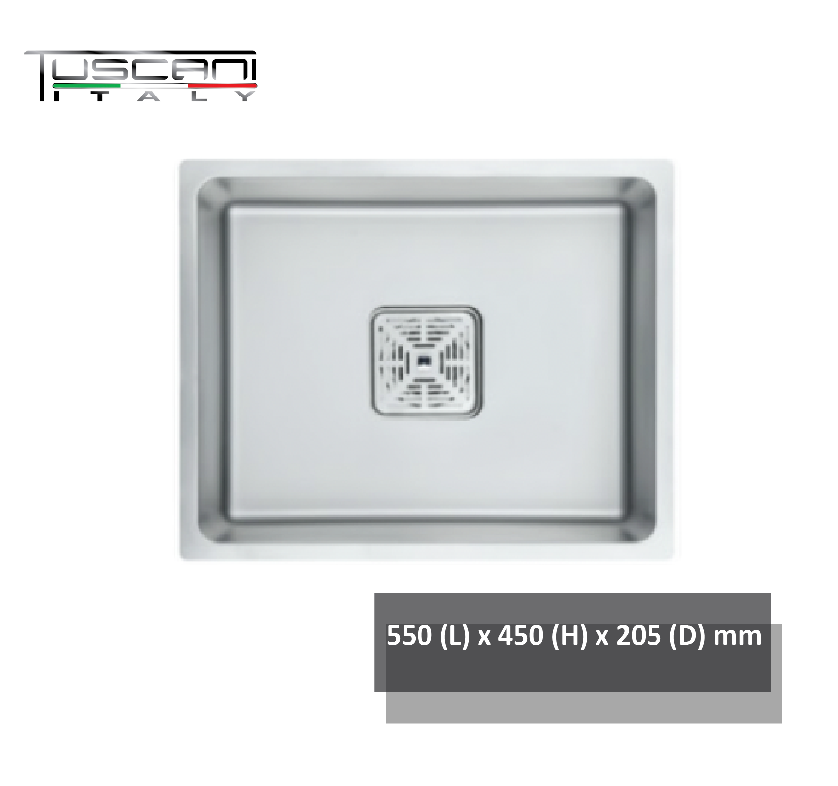 Q550NS | Q610NS - Square Under-Mount Kitchen Sink by TUSCANI | Souqify